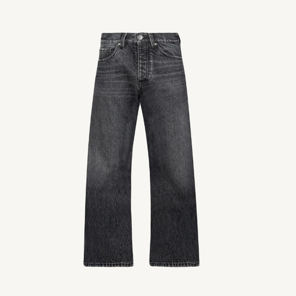Faded Black Mid Waist Organic Cotton Loose Fit Denim Jeans Unisex