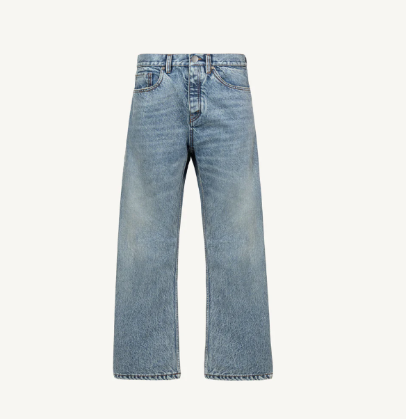 Faded Black Mid Waist Organic Cotton Loose Fit Denim Jeans Unisex